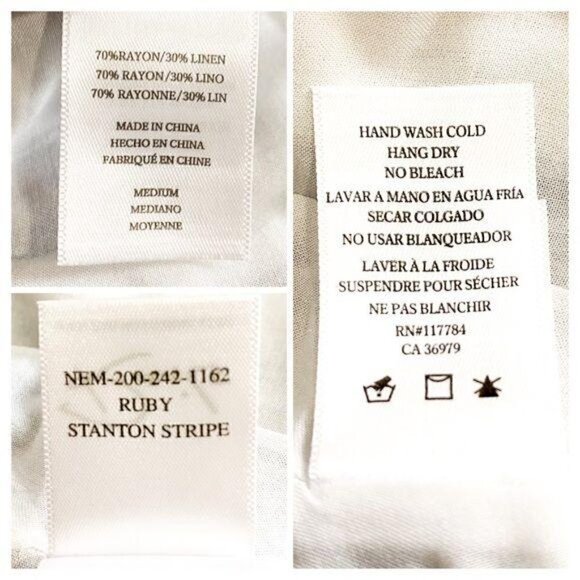 NWT Rails Ruby Striped Mini Ruffle Wrap Skirt Size M, Blue, white - Picture 9 of 11